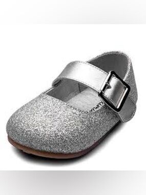 Kids pink Glitter Mary Jane Shoe with Buckle Sz 27